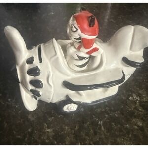 VTG Takahashi 305 Cat Fighter Pilot Airplane Coin Bank Kamikaze Red Baron Japan